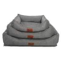 Cama para perros y gatos textura sofa con base rellena de Fibra Hueca y Espuma Acolchonada, Disponible en 3 tamaños, diseño Confort Minimalista en Gris - details 0