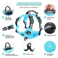 Almohadilla Suave Ajustable Y No Deslizante Para Perro Harnés De Cuello Con Manija De Control Fácil Para Adultos Todas Las Estaciones - details 3