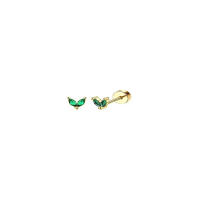 2Pcs Aretes Planos Dorados Para Mujer Aretes De Agujero Pequeños Con Cierre De Tornillo Hipoalergénicos Estilo Huggie - details 11