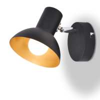 vidaXL Lámparas de pared para 2 bombillas E27 negra dorada 2 unidades - details 3