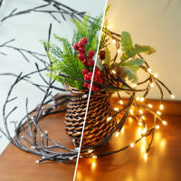 Luces De Vinas De Sisal USB Con 72/96 LEDS 8 Modos Luz Caliente Para Decoración De Paredes Habitaciones Cocinas Tiendas De Café Navidad Y Halloween - details 5