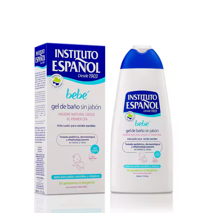 Gel de Baño para Bebé sin Jabón Instituto Español 500 ml – Piel Atópica y Sensible, Cuidado Diario Suave - 1