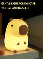 Lámpara Nocturna Recargable De Silicona Con Diseño De Capibara Cartoon Luz De Sueño Para Escritorio Habitación Función De Timer Pat-Pat LED - details 1