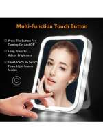 Espejo De Maquillaje LED Con Ajuste De Brillo Y Giratorio Incluye Almacenamiento Y Cargador USB Para Tu Rutina De Belleza - details 6