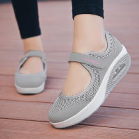 Zapatillas De Verano Para Mujer Transpirables De Malla Color Sólido Zapatos Casuales Para Caminar Frontales Con Cordones Y Cierre De Encaje - details 6