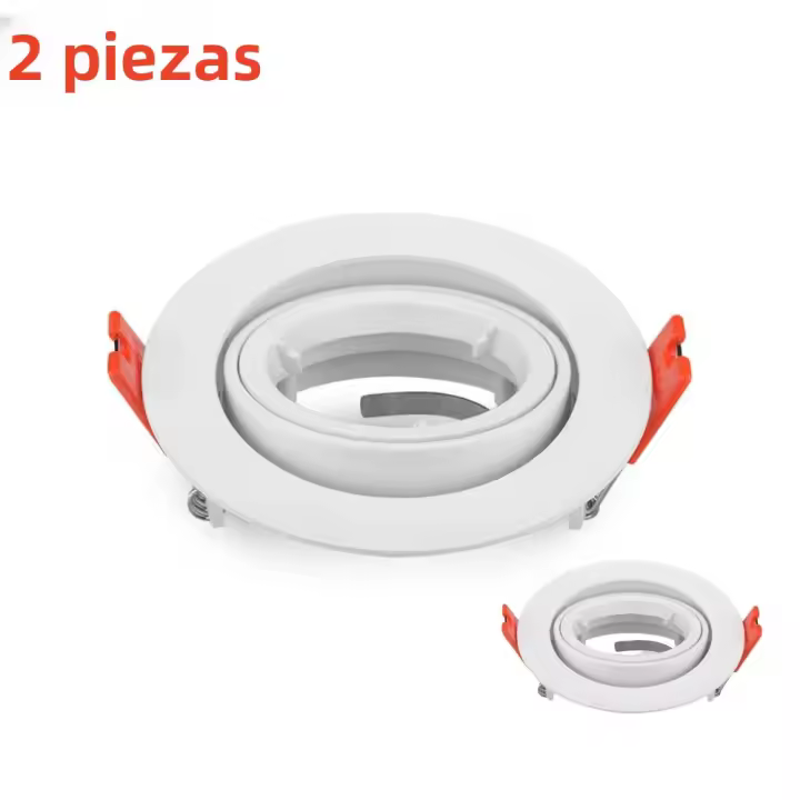 Marco De Luz Spot Redondo Ajustable Para Bombilla MR16 GU10 Soporte De Instalación Recessed Para LED Funda De Luces De Techo - 1