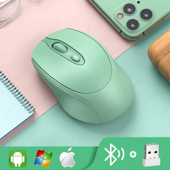 Ratón Inalámbrico Bluetooth Recargable Aieach Ergonómico Silencioso Para Computadora Laptop MacBook Con 4 Botones Y DPI De 2000 - 1