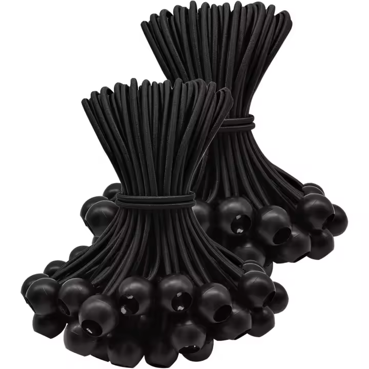 100 piezas, Cuerdas elásticasde Lona de 6 pulgadasCortas, Bolas elásticascortas, resistentes - 1