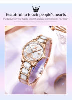 Reloj De Cuarzo Para Mujer OLEVS Movimiento Japonés Resistente Al Agua Acero Inoxidable Cerámica Lujo Reloj De Pulsera Para Damas Conjunto Popular - details 9