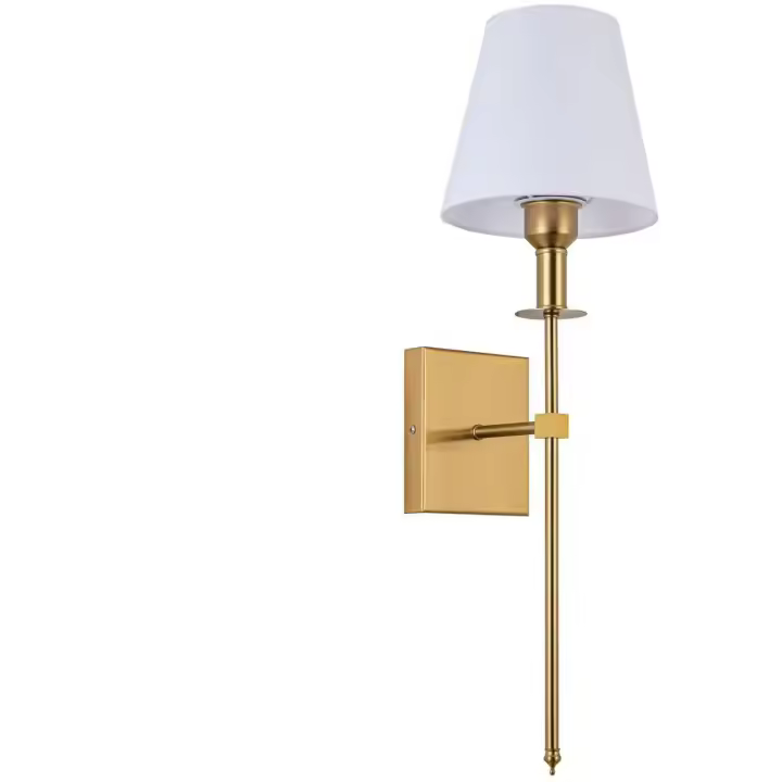 Juego de luces de pared, 1 pieza, con control remoto regulable de temperatura de color, lámpara de pared sin cableado, para dormitorio, casa de campo, mesita de noche (dorado) - 1