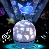 Lámpara De Noche LED Con Proyector De Estrellas Y Altavoz BT Rotativo Para Habitación De Niños Luz De Mesa Para Bebé Con Forma De DIY Incluye Bombillas - details 4