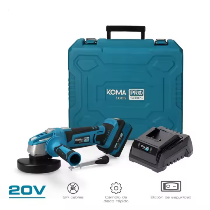 KOMA 08760 Amoladora 115mm 20V con 1 batería 4.0A - Envío desde ESPAÑA 24/48h. - 1
