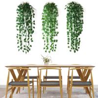 Guirnalda De Iva Artificial Hojas Verdes Falsas Plantas Colgantes Decoración Para Hogar Fiesta Boda Origin Zhejiang China - details 12