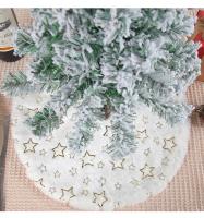 Alfombra De Árbol Navideño De 40 Cm De Peluche Blanca Con Lentejuelas Tapete Pequeño Para Decoración De Hogar Y Fiestas - details 8