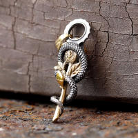 Collar De Hombre Con Colgante De Flor Y Serpiente En Acero Inoxidable 316L Joyería Punk Biker Para Adolescentes Regalo Para Parejas - details 8