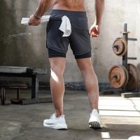 Shorts De Rendimiento John Cross Para Hombre Pantalón Corto Secado Rápido 2 En 1 Y2K Running Deportes Atléticos - details 5