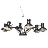 ORION91 Lámpara Colgante Industrial Araña Color Negro 🖤 110 x 110 cm 6 BOMBILLAS LED REGALO - SpazioLuzio - details 1
