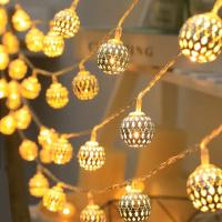 Luz De Navidad De Bola Marruecos En Cadena 1PC 1.5M/3M/6M Con Caja De Batería Decoración De Árbol De Navidad Lámpara Colgante - details 2