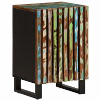 vidaXL Mueble de baño madera maciza de acacia 38x34x58 cm en color Marrón/Multicolor | almacenamiento funcional diseño moderno para baño dormitorio sala - details 1