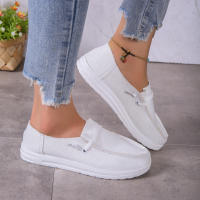 Zapatos Deportivos Casuales Para Mujer Ligeros Y Antideslizantes Zapatillas Planas Con Cordones Para Exteriores Zapatos De Mezclilla - details 3