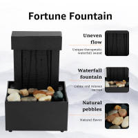 Fuente De Mesa Con Luz Mini Fuente De Agua Interior Para Decoración De Oficina Y Hogar Ornamento Zen De Meditación Material Plástico - details 3