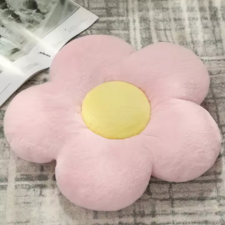 Cojín De Silla De Oficina Y Sofa Con Diseño De Flor Blanca Suave Y Cómodo Para Estudio Sala De Estar Y Petalos Futón Cojín De Tela De Plush Relleno De Algodón - 1