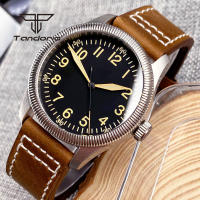 Reloj De Pulsera Automático Tandorio 39mm Para Hombres Con Bisel Flutuado Y Coronación a Tornillo Profundidad De Resistencia Al Agua 200m Vidrio De Zafiro Correa De Cuero Luminoso NH35A - details 5