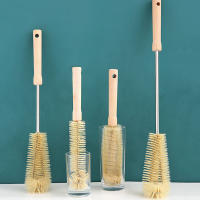 Cepillo De Limpieza Para Botellas Y Vajillas Con Mango Largo De Madera Y Nylon Duradero Para Electrodomésticos De Cocina Y Botellas De Bebé - details 0