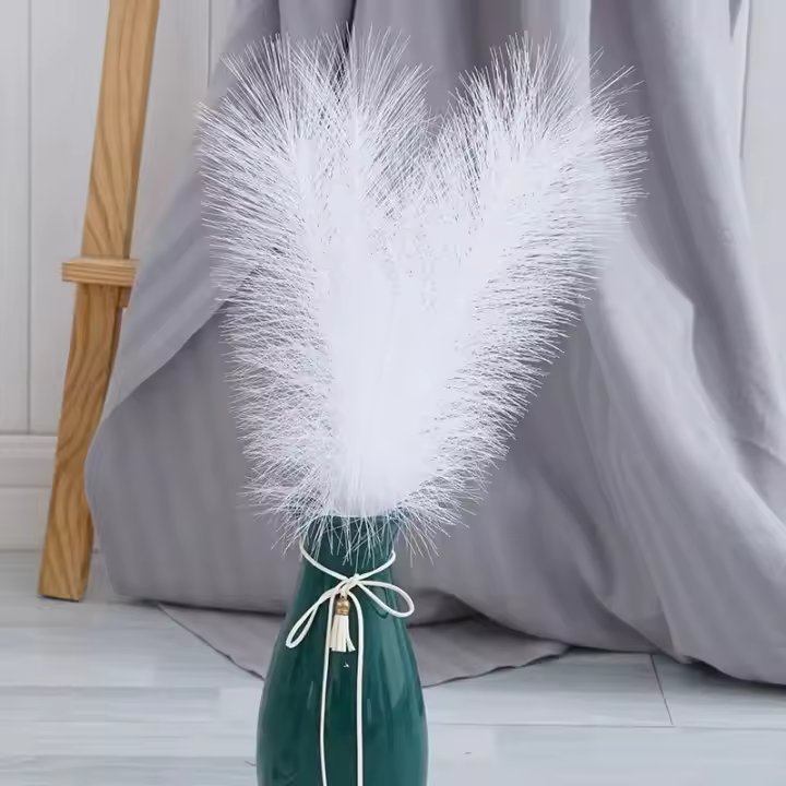 10PCS Ramas De Pampas Blancas Artificiales De 54-55CM Majestuosas Para Decoración De Bodas Hogar Y Bohemia Relleno De Vaso De Piso - 1