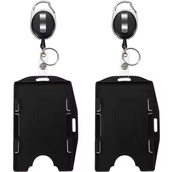 Paquete de 2 portatarjets de Identificación con Rollo de credencial extensible - 1