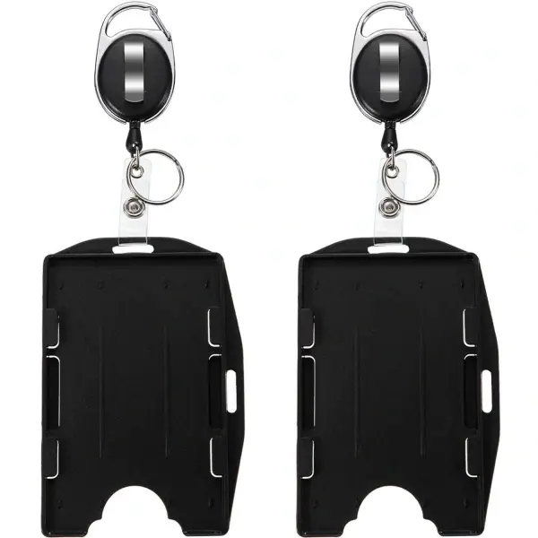Paquete de 2 portatarjets de Identificación con Rollo de credencial extensible - 1