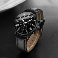 Set De 4 Relojes De Pulsera De Cuarzo Para Hombre Estilo Casual Y Vintage Con Correa De Cuero Relojeros Sin Caja - details 8