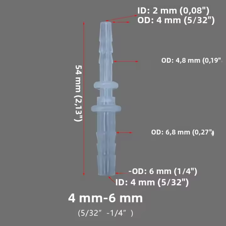 Conector De Tubo Flexible Plástico 5pcs Reductor De Barbaco Adaptador De Reparación De Agua Para Jardín Acuario Laboratorio - 1