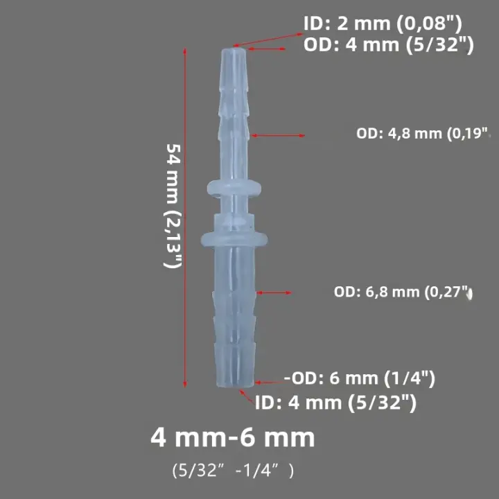 Conector De Tubo Flexible Plástico 5pcs Reductor De Barbaco Adaptador De Reparación De Agua Para Jardín Acuario Laboratorio - 1