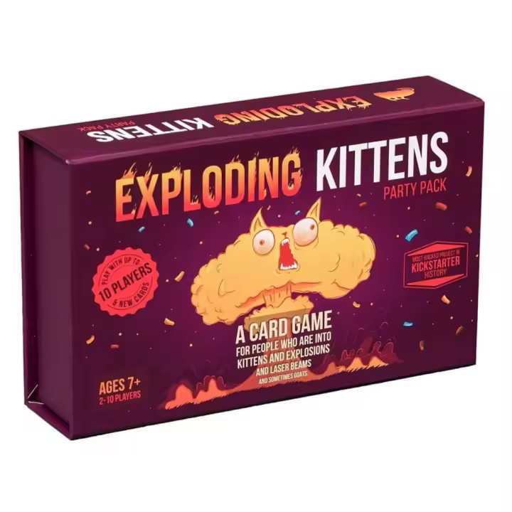 Exploding Kittens Party Pack - Juego de cartas para toda la familia - Divertido juego de cartas de ruleta rusa para adultos, adolescentes y niños - Premiado juego de mesa familiar - 1