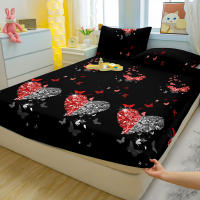 Sábana Ajustable De Corazón Estampado Y Mate Simple Moderna Para Cama 100% Poliéster Con Diseño Impreso Sin Almohadillas - details 1