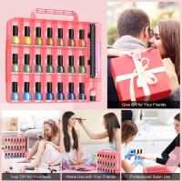 Organizador Portátil De Esmaltes De Uñas Con Doble Lado Y 6 Divisores Ajustables Almacenamiento Para 48 Botellas Transparente - details 17
