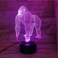 Lámpara LED USB 3D De Animales Orangután Gorila Champanéez Con Control Remoto Cambio De Colores 16 Ilusión De Humor Decoración De Mesa Luz Nocturna - details 5