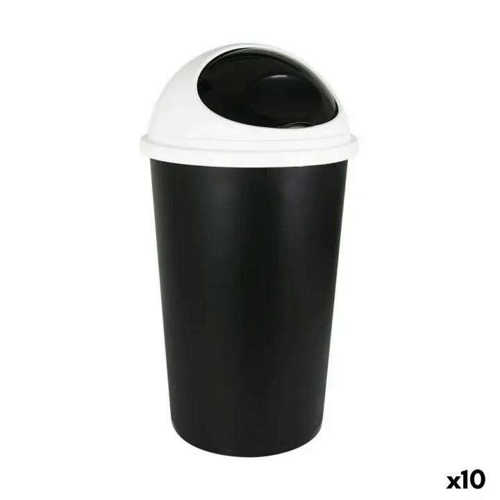Cubo para la Basura Tontarelli Big hoop Blanco Negro 45 L (10 Unidades) - 1