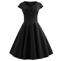 Vestido Midi De Verano Rosa Elegante Para Mujer Vuelta En El Cuello Vintage Rockabilly Pin up Fiesta Oficina Vestido A-Line Suelto - details 4