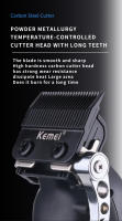 Kit De Pelacabelos Kemei KM-2296 KM-2299 KM-1102 Para Hombres Máquina De Cortar Cabello Profesional Recargable Con Indicación De Carga Velocidad De Rotación Y Ajuste De Longitud De Corte - details 10