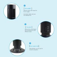 Enfriador de Aire portátil, ventilador vertical sin Aspas, ventilador de aire acondicionado de escritorio USB, mini VENTILADOR DE Torre de refrigeración para oficina en casa (Negro) - details 1