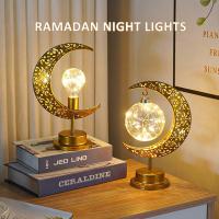Lámpara lunar Encantada, lámpara de Luna LED Colgrando Estrella lámpara de mesa con Pilas Luz de noche de Luna Mágica para dormitorio Fiesta Romántica Vacaciones frío Wh - details 3