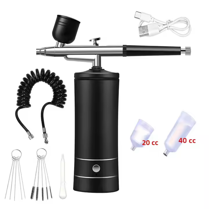 Kit De Aerógrafo Portátil Para Uñas Con Compresor Para Arte De Uñas Pintura De Pasteles Y Manualidades Herramienta De Belleza Multifuncional - 1