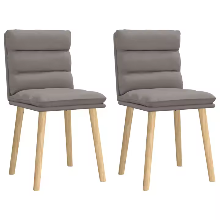 vidaXL Sillas de comedor 2 unidades tela gris en color Taupé/Azul vaquero/Negro y más | cómodas modernas ergonómicas para comedor cocina salón hogar - 1