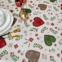 Mantel PVC, Mantel de hule, Mantel impermeable, Ideal para el hogar, Cocina, Comedor, Fácil de limpiar, Estilo rustico, Corazones, Hojas, Rojo, Verde, Azul - details 1