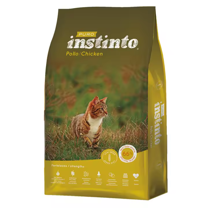 Puro Instinto Gatos Low Grain - Pienso para gatos bajo en cereales 3 kg - 1