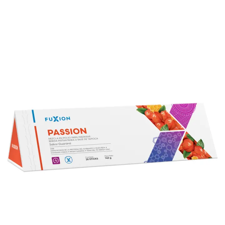 FUXION PASSION CON  EXTRACTO DE JALEA REAL + MACA + GINSENG + ZINC(28 SOBRES) - 1