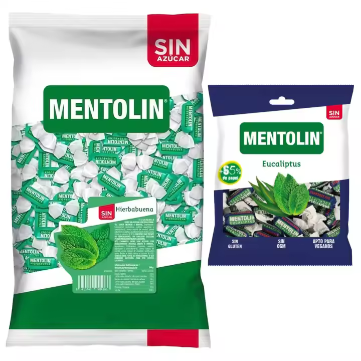 Mentolín caramelos garganta hierbabuena s/a bolsa 1kg y de regalo eucaliptus s/a bolsa 50g - 1