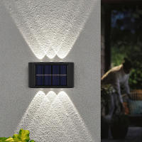 Lámpara De Pared Solar 4/6/8/10 LEDs Impermeable Para Exteriores Iluminação En Dirección Vertical Y Horizontal Decoración Para Jardín Casa Y Porche - details 6